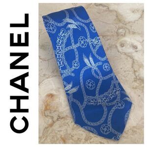Chanel 100% Silk Logo Chain Monogram Tie